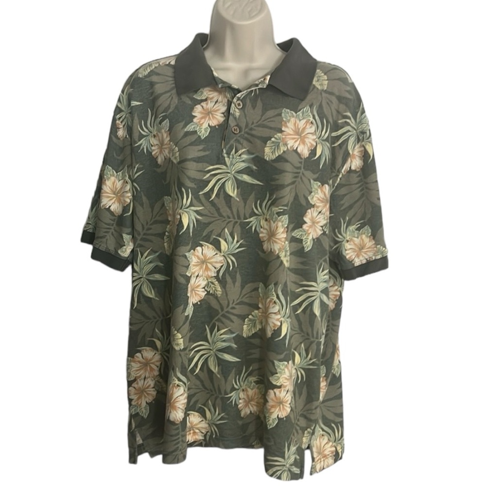 Island Blue Men's Tropical Casual Polo Shirt Short Sleeves XL